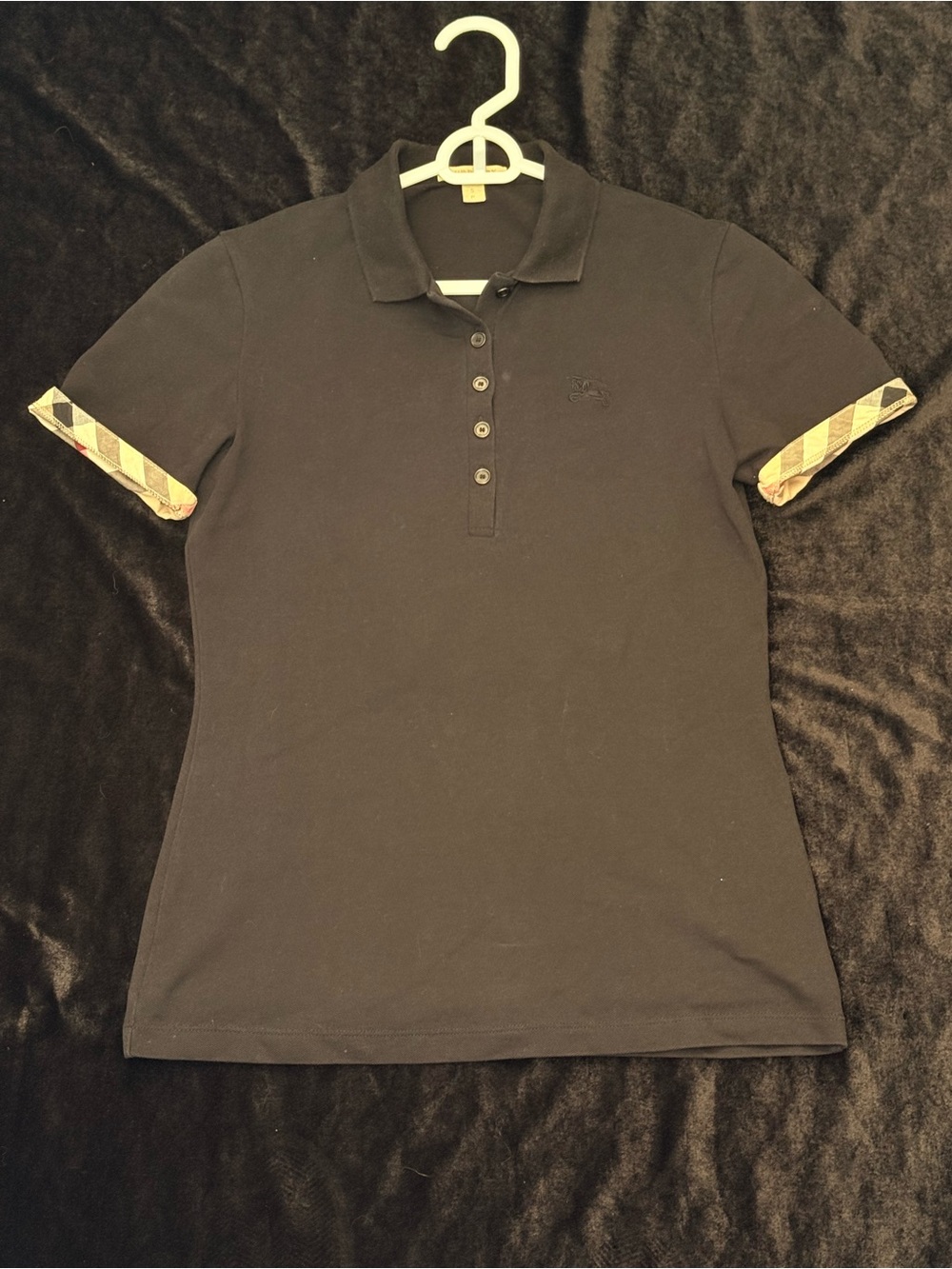 Burberry Black Polo with Signature Check Trim
